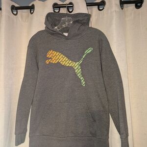 Puma Dark Gray Hoodie with Vibrant Logo